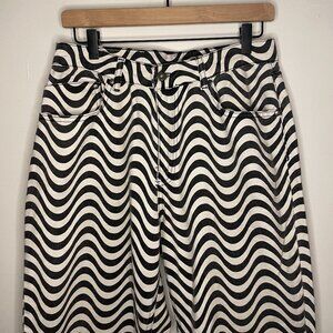 The Ragged Priest - black and white striped high-rise denim jeans | size 30